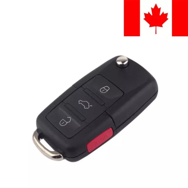 1x New Replacement Remote Key Fob Flip Case 3 Button For Volkswagen - Shell Only 3