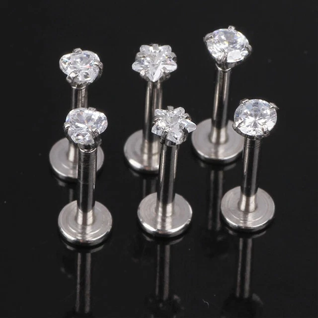 Stainless Steel Labret Piercing Tragus 16G Internally Thread Ear Cartil-LN