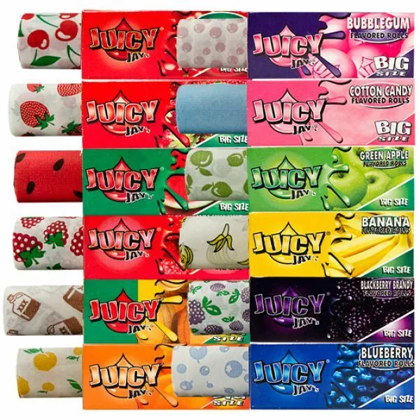 Juicy Jays Pick n Mix Fruity Flavour Rolling Paper Rolls Rips King Size 8 PACKS