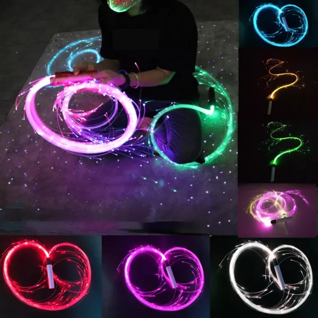 LED Fiber Optic Whip Strip Light 360° 7 Glowing Colors Flashlight Show Music