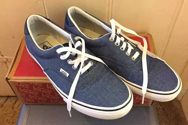 Blue Chambray Unisex Vans Era 59 C & L Canvas Lace Up Sneakers Trainers Shoes 9