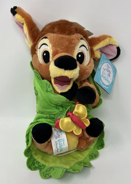 Disney Babies Disney Parks Plush Bambi Fawn with Green Blanket/Butterfly Lovey