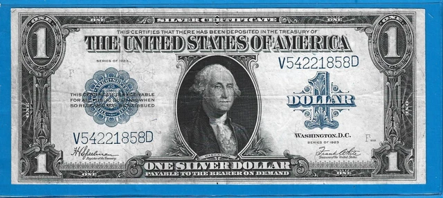 1923 $1 Silver Certificate Horse Blanket,FR 237,Large Blue Seal,Circ VF,Nice!