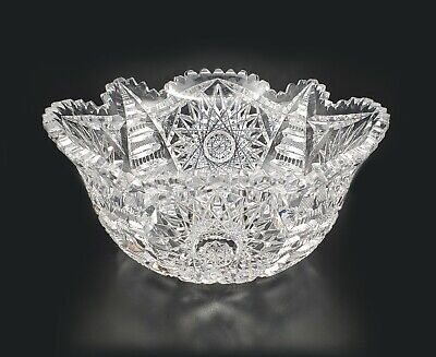 RARE Libbey ABP Cut Glass Crystal Bowl Senora Pattern