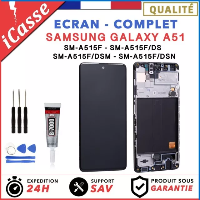 ECRAN COMPLET pour SAMSUNG GALAXY A51 SM-A515F avec CHASSIS + OUTILS + COLLE