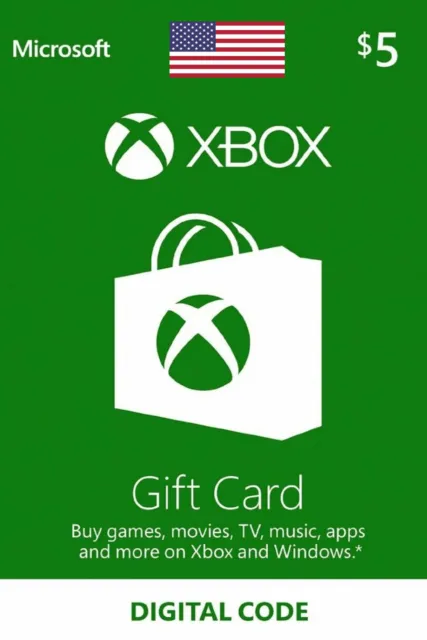 $5 US Dollar Xbox Live Gift Card - 5 USD Xbox Live Digital Guthabn Code - USA