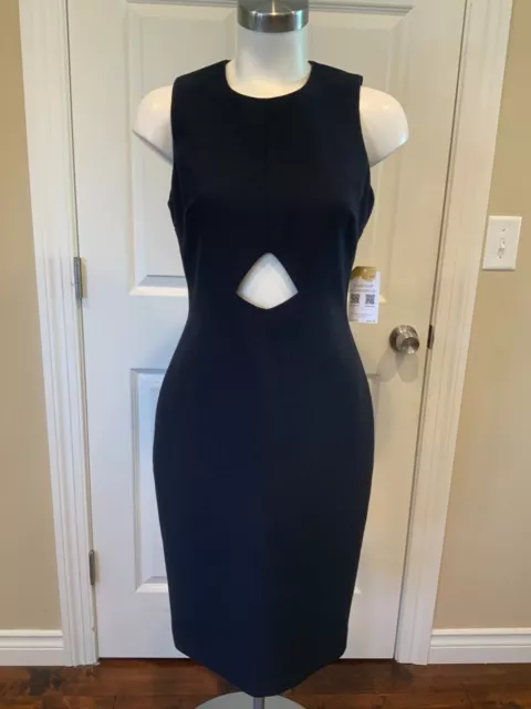 Elizabeth and James Navy Blue Sleeveless Sheath Dress W/ Cut-Outs, Size 6 (US)