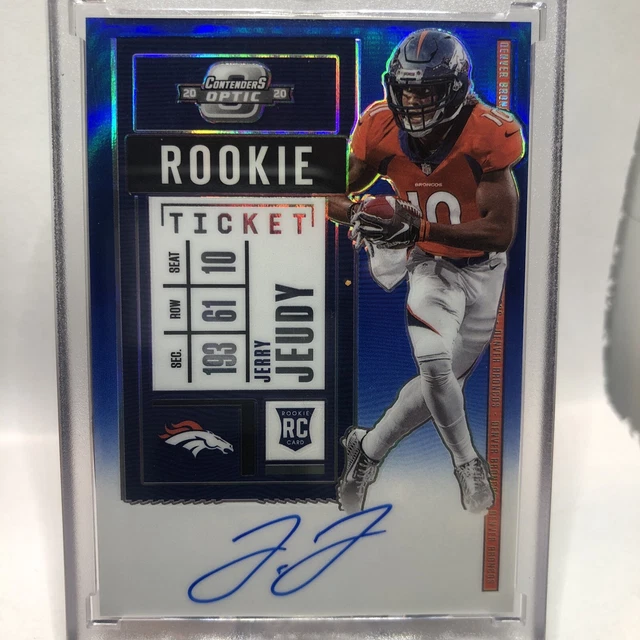 Jerry Jeudy Rookie Auto /75 2020 Contenders Optic Blue Prizm Broncos