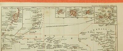 Deutsche Kolonien der Südsee KAROLINEN Marshall Inseln Palau  LANDKARTE  1906 DR 3