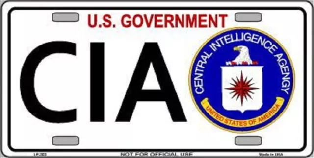 CIA Metal Novelty License Plate Car Front Tag