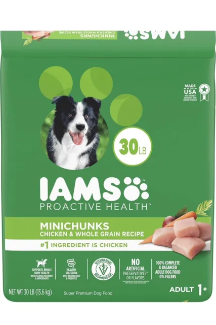IAMS Adult Minichunks  High Protein Dry Dog Food Real Chicken, 30 lb. Bag