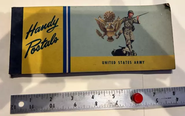 Vintage WWII 1943 US Army Handy Postals Post Card Booklet Unused