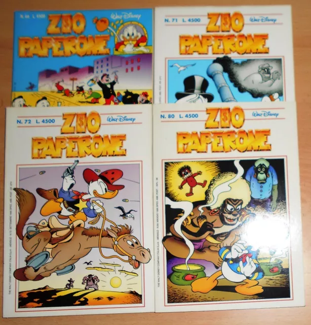 Ed.mondadori Serie Zio Paperone Lotto Di 4 Numeri N° 66-71-72-80 1995 Originale