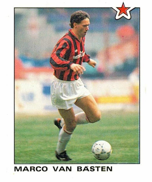 Figurine Panini 1990/91 N°221 – Marco Van Basten (Milan) – Avec Velina Adesiva – Récupérée