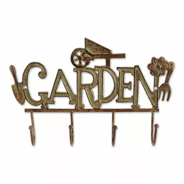 Stylish Garden Cast Iron Easy Storage Wall Hanging Hook Indoor Outdoor Decor