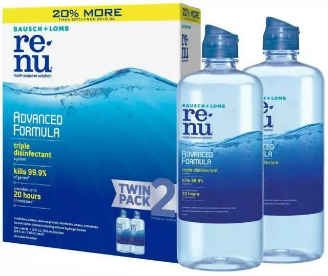 Bausch  Lomb RE’NU MultiPurpose Solution, Adv.Formula, 12 fl oz 2 pack,EXP 05/24