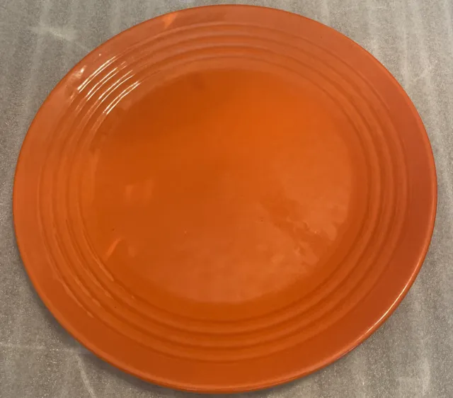 Vintage Bauer Pottery Los Angeles Ringware Red Orange 12-1/2" Platter Chop Plate