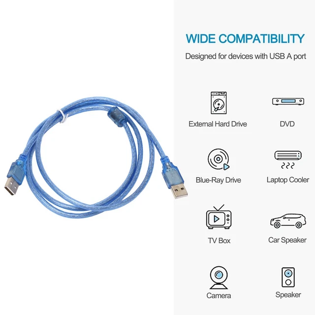 Usb Files Cable USB CORD FAST File Transfer USB 2.0 Cable Stable Ultra High Speed £7.38 ...