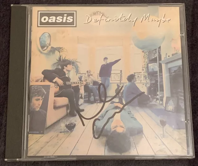 Oasis Definitely Maybe Hand Signed Album Cd Noel Gallagher