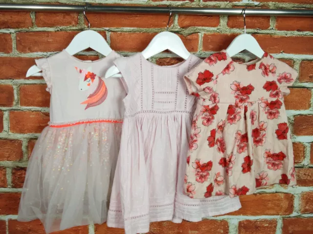Baby Girl Bundle Age 9-12 Months Next Zara Dress Party Pink Tutu Sequin Set 80Cm