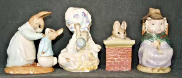 4 Boxed Royal Albert Beatrix Potter fIgurines