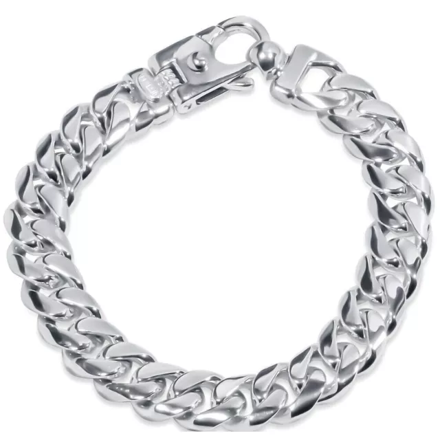 Homme Maillon Cubain 14k Or (94gram) Ou Platine (152gram) 12mm Bracelet 21.6cm