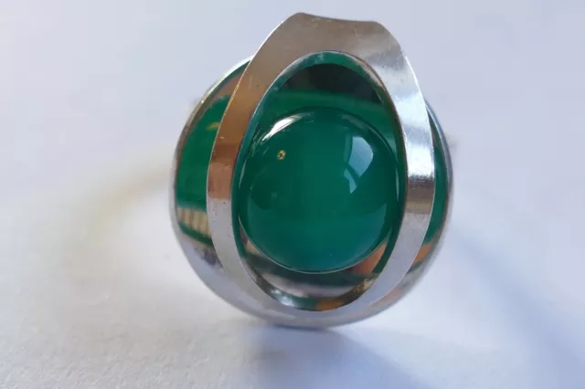 KUPITTAAN KULTA Finnland Designer Ring Chrysopras Cabochon 925 Silber Vintage