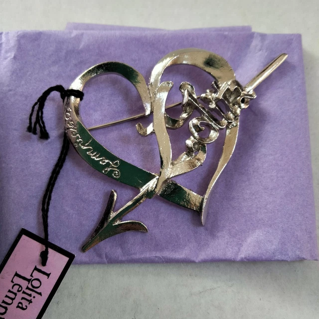 Broche Lolita Lempicka Cœur Barré D'une Flèche - Neuf Avec étiquettes, Acier Inoxydable Argenté