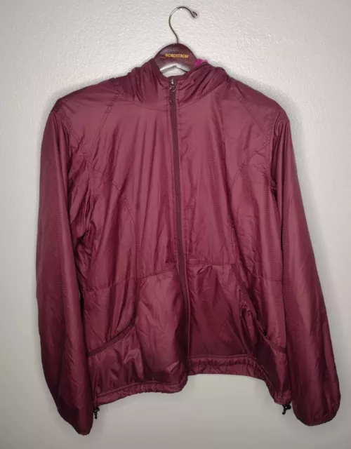 EDDIE BAUER WOMEN'S Jacket Coat Large Nylon Zip Hood Fleece Lined ...