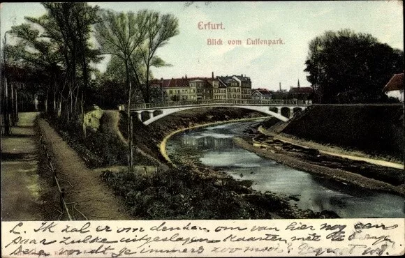 Relief Ak Erfurt in Thüringen, Blick vom Luisenpark auf die Stadt,... - 2386796