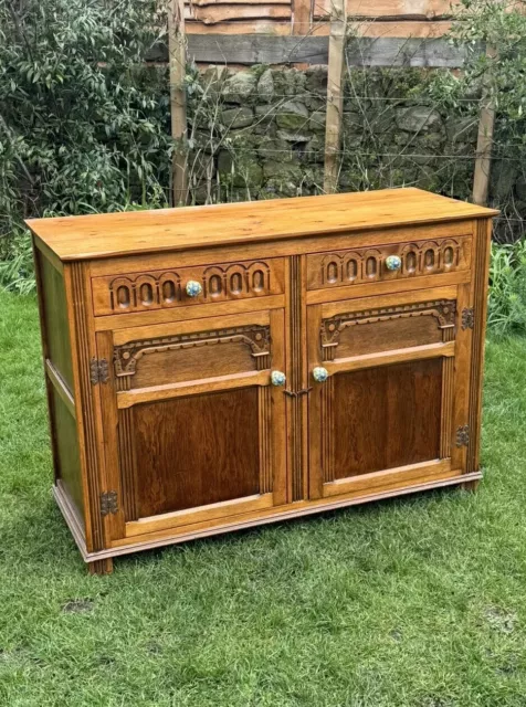 Antique reproduction Oak Old Charm 2 Door Sideboard With Drawers