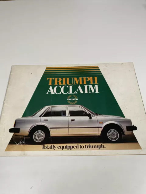 Triumph Acclaim Car Sales Brochure c1982/1983 Saloon FREE POSTAGE