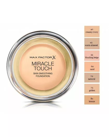 Max Factor Miracle Touch Skin Smoothing Foundation 040 Creamy Ivory 0.4 oz.