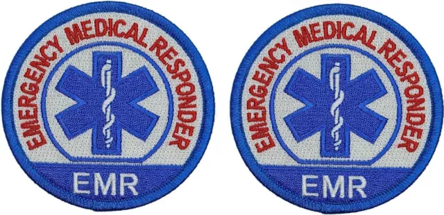 EMR Emergency Medical Responder EMT EMS Medic PATCH  | 2PC HOOK BACKING  3"x3"