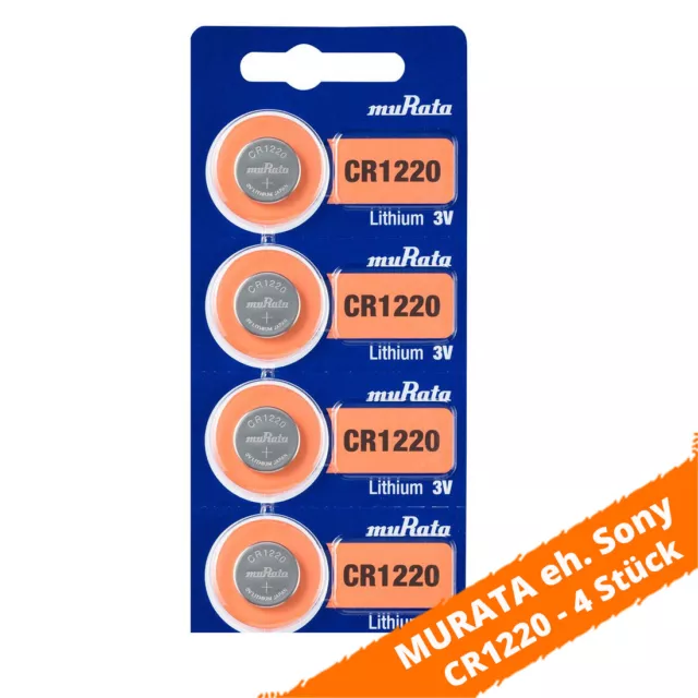 4 x Batterien muRata eh. Sony CR1220 Lithium Knopfzelle 40mAh 3V CR 1220 NEU