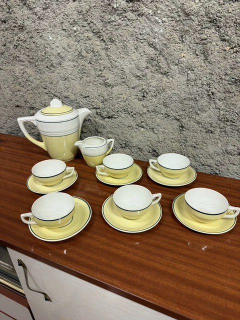 Service à Café Vintage Ceranor Art Déco - Tasses Demi-tasse Jade - Collection