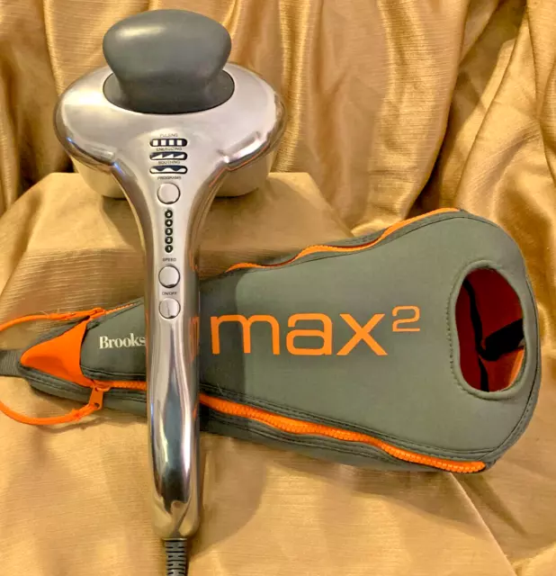 Brookstone MAX Massager Red Dual Node 5 Speed 3 Program Percussion
