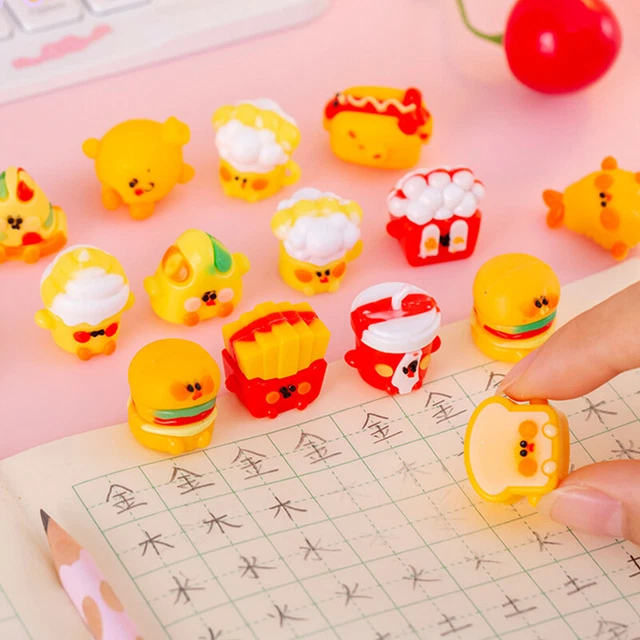 1Set Creative Food Shape Cute Eraser Set Pencil Eraser School Student Suppli ❤O;