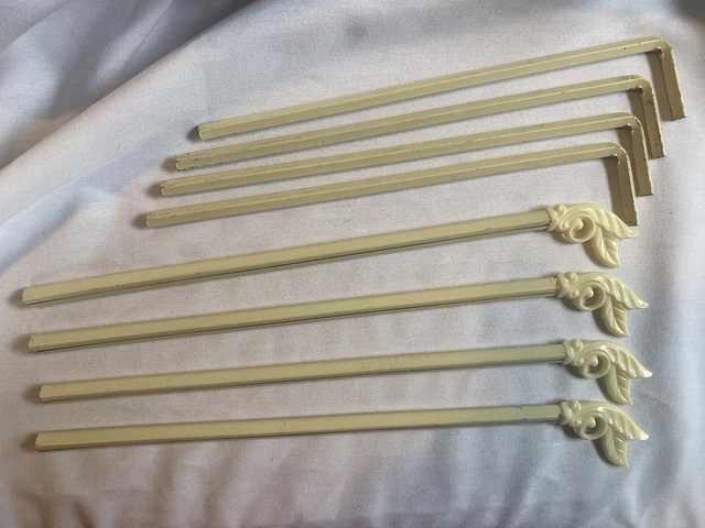 Vintage Art Deco Curtain Drapery Rods Swing Arm Extend. Set Of 4
