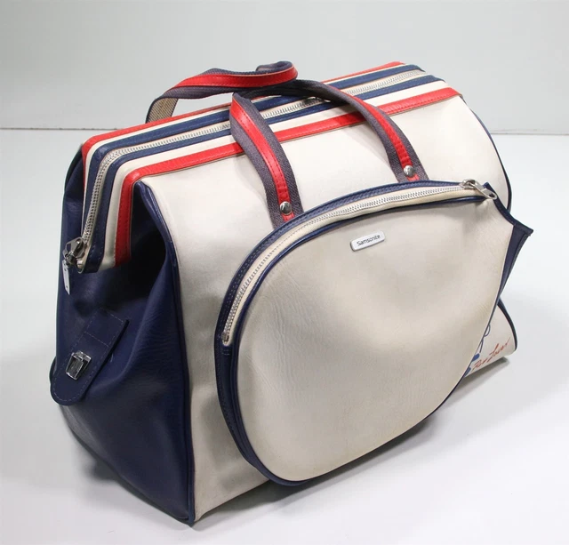 Samsonite x Rod Laver 1970's Red/White/Blue Tennis Duffle Bag Samsonite x Rod Laver 1970's Red/White/Blue Tennis Duffle Bag