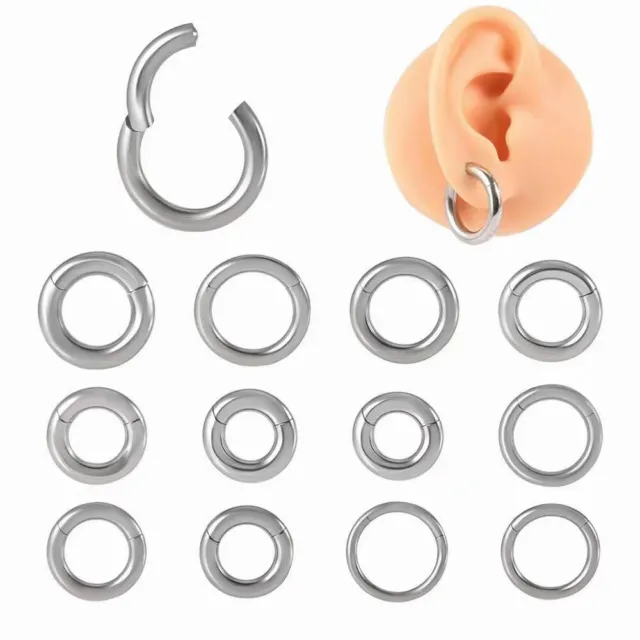 2X BIG SIZE Stainless Steel Captive Bead Ring CBR Ear Tunnel Plug