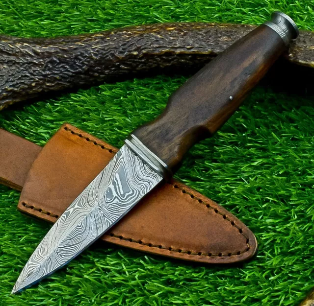 Custom Handmade Damascus Steel Hunting Bowie Knife DAGGER Leather Sheath EX-7542