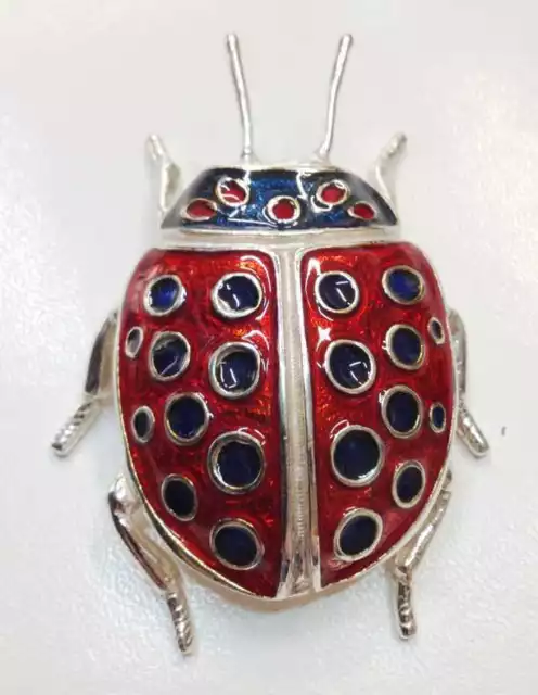 Coccinella Soprammobile In Argento 925% Con Smalto Cattedrale Cassetti Firenze