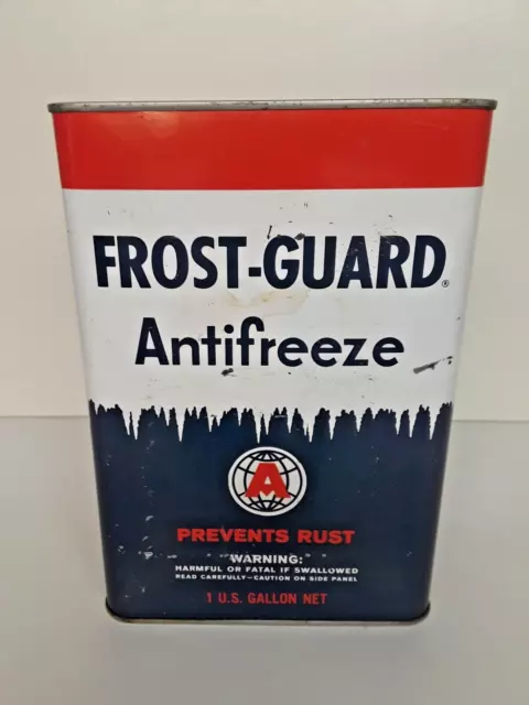 Vintage Empty 1 Gallon Atlas Frost Guard Antifreeze Oil Can