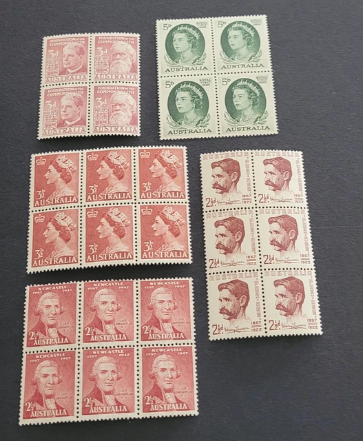Australian Pre Decimal Stamp Blocks  - Muh
