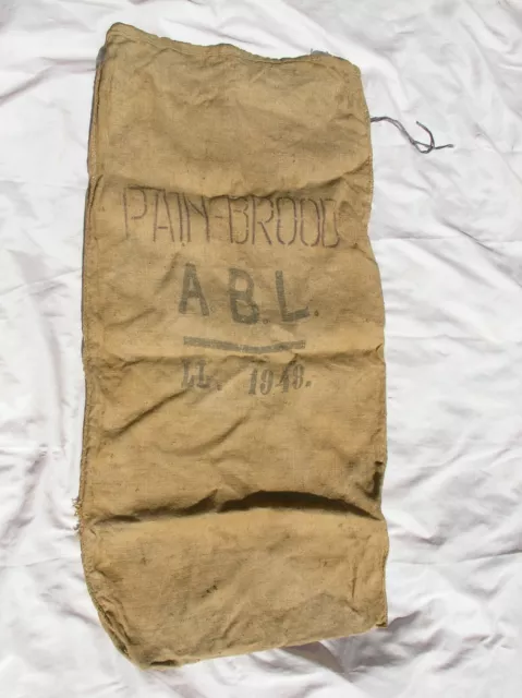 Ww2/Postwar Belgique Sac A Pain 1948 Pain-Brood Armée Belge A.b.l. Postwar 2