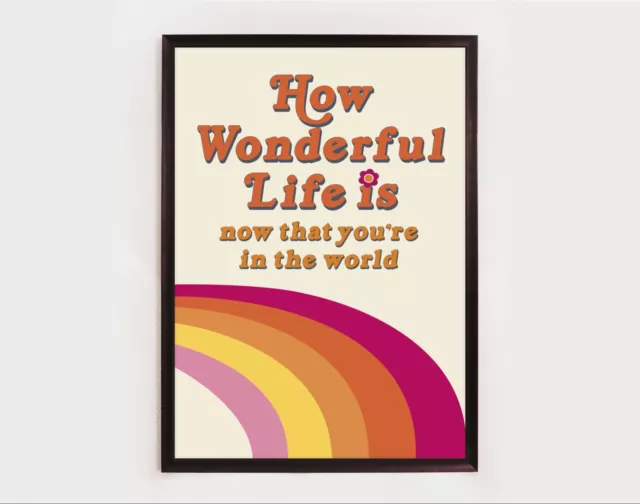 How wonderful life is now that you're in the world, Elton John, Lyric Art Print