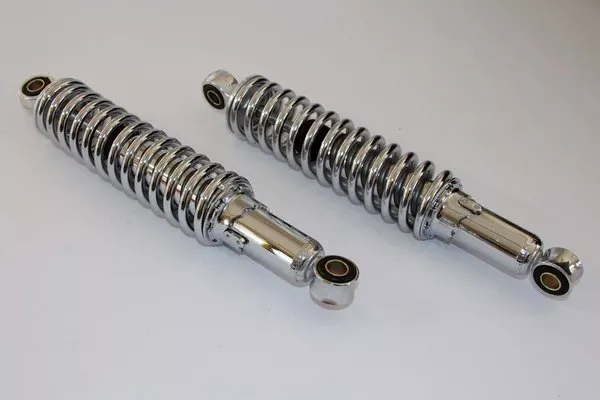 TEC Pair of New Rear Chrome Shock Absorbers for Suzuki GT 500 Os55