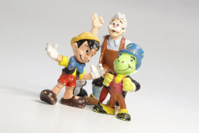 Vintage Disney Bundle Figures Bullyland Geppetto Jimmy Cricket Pinocchio Germany