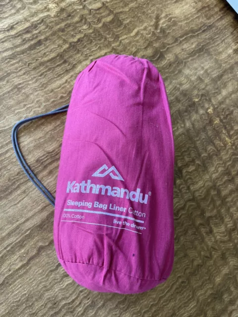 Kathmandu Sleeping Bag Liner 100% Cotton Single Cherry Red Camping Travel